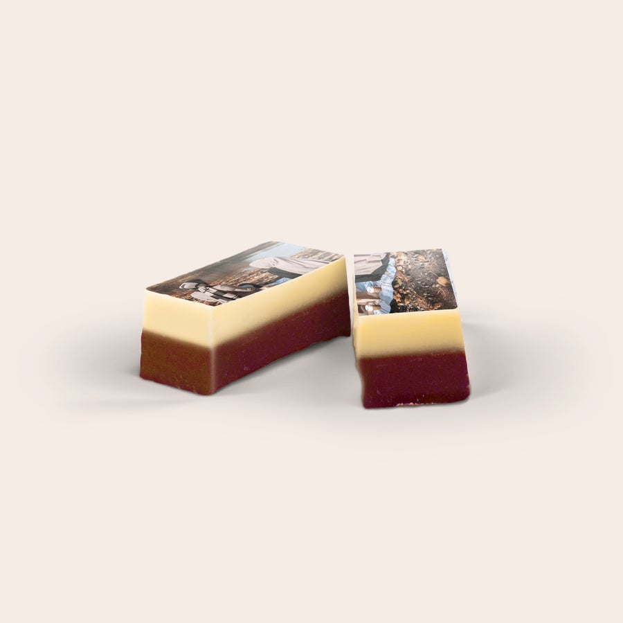 Personalised photo chocolates - Individually wrapped Two delicious chocolate favours with custom photo or logo printed on white and milk chocolate