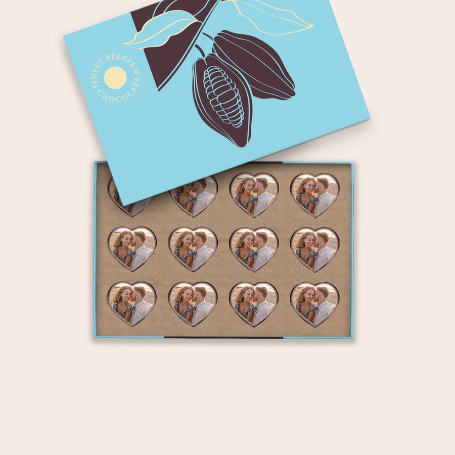 Personalised Photo Chocolates - Hearts Personalised Photo Chocolates - Hearts