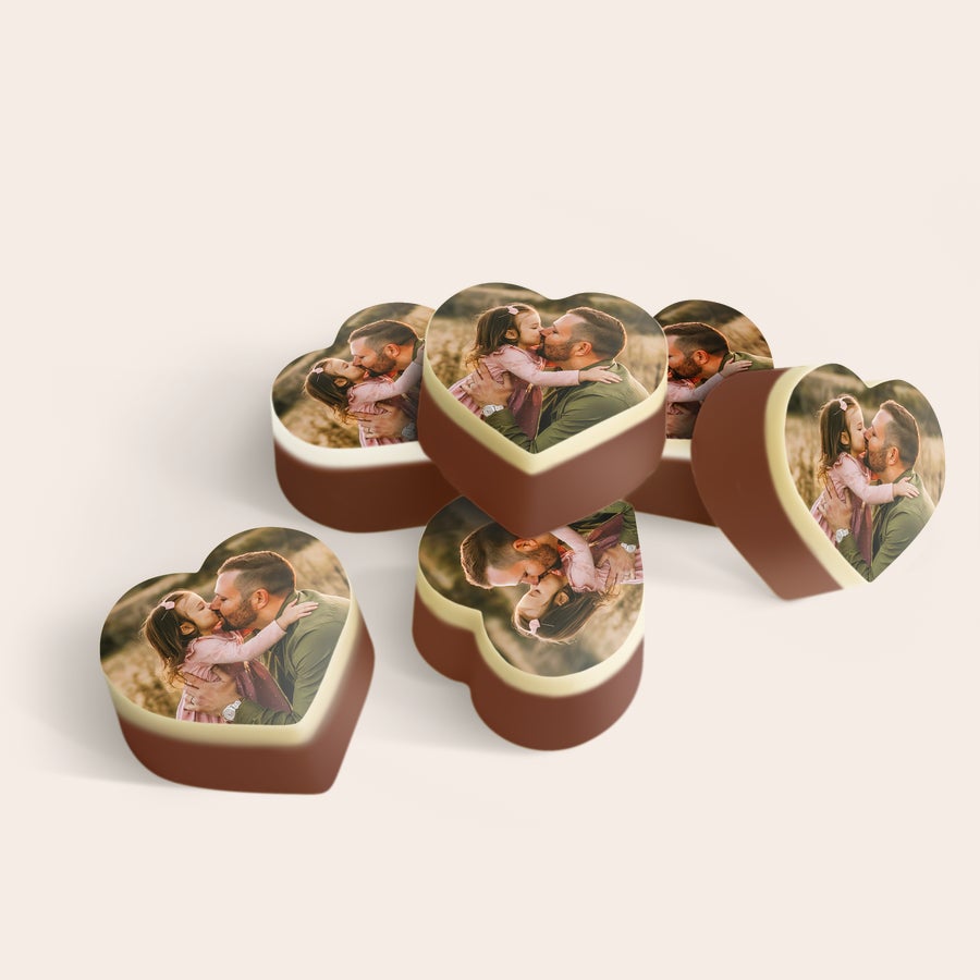 Personalised Photo Chocolates - Hearts