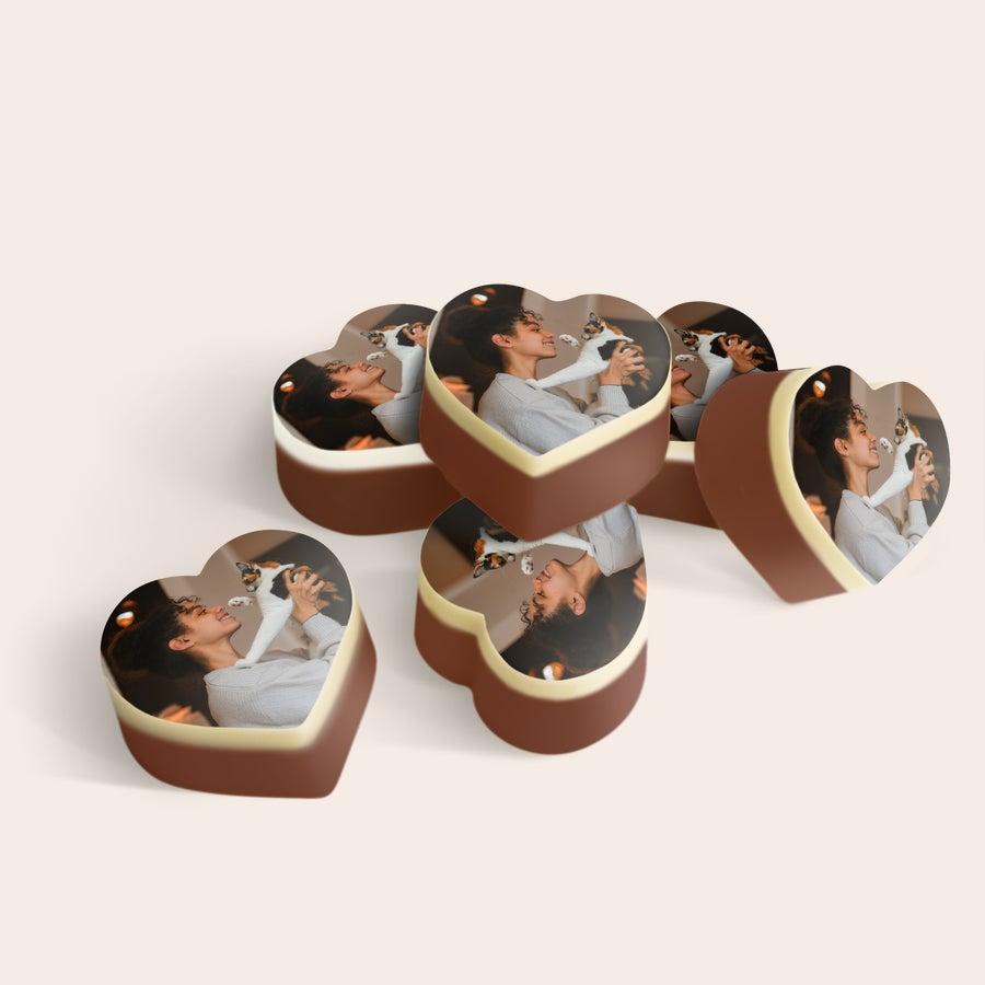 Personalised Photo Chocolates - Hearts Personalised Photo Chocolates - Hearts