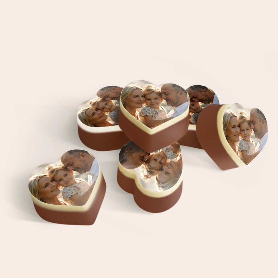 Personalised Photo Chocolates - Hearts Personalised Photo Chocolates - Hearts