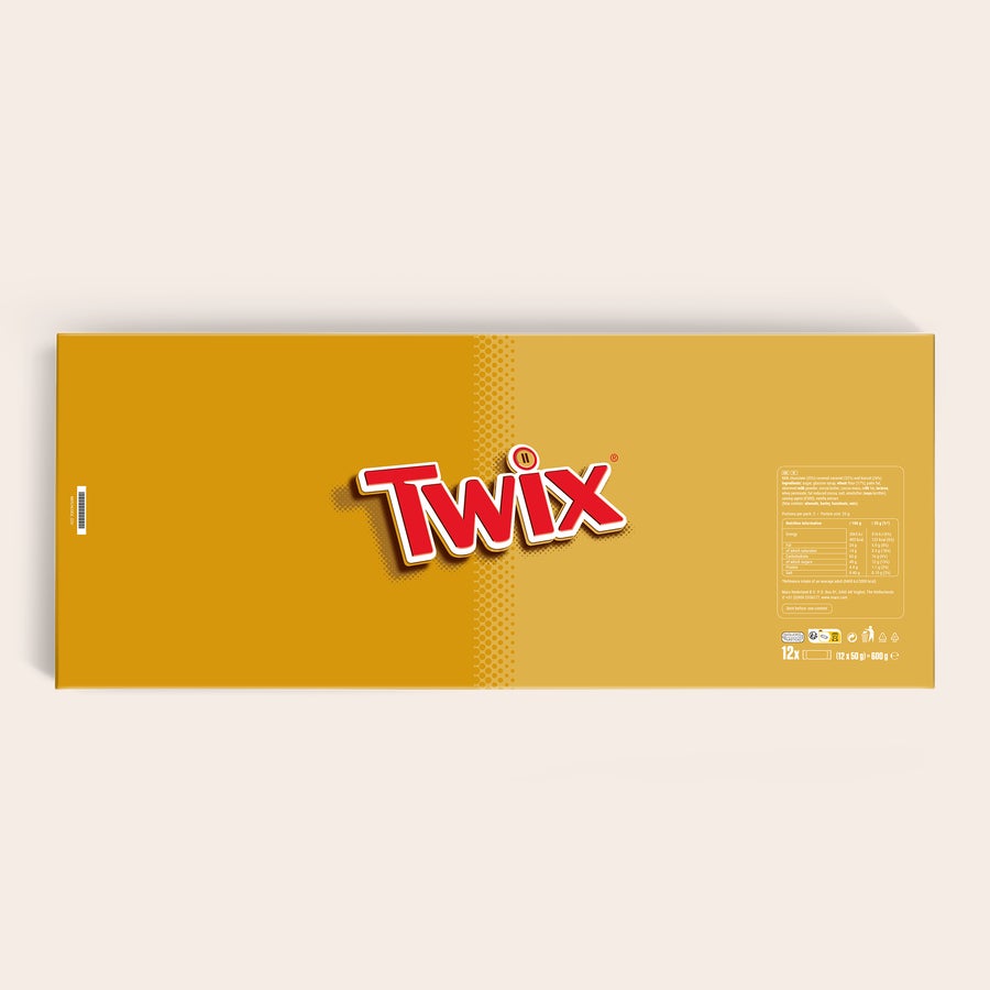 Personalised XXL Twix chocolate bar A Personalised XXL Twix chocolate bar with a custom printed design that includes the Twix logo and nutrition information.