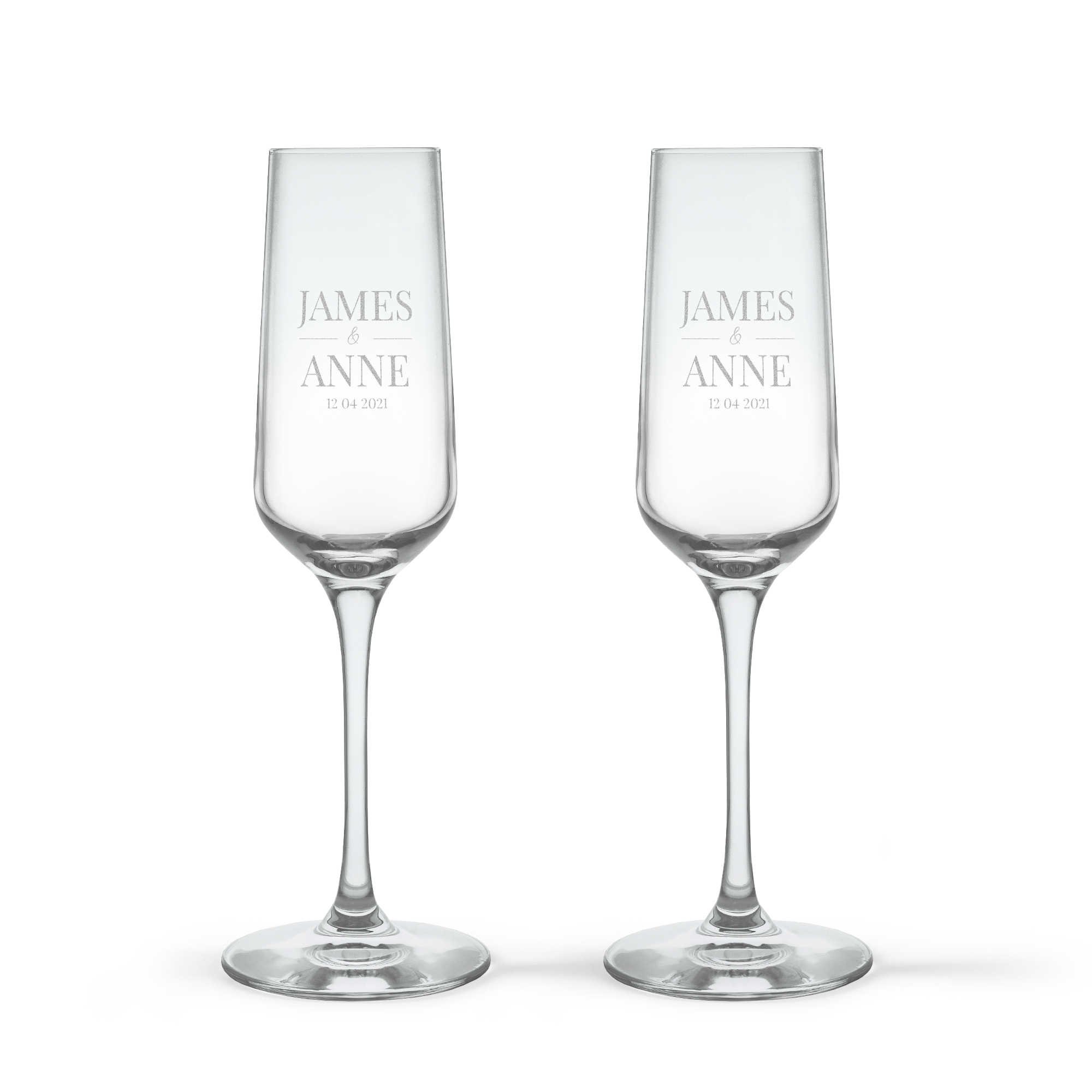 Personalised champagne glasses - Crystal glass - 2 pcs