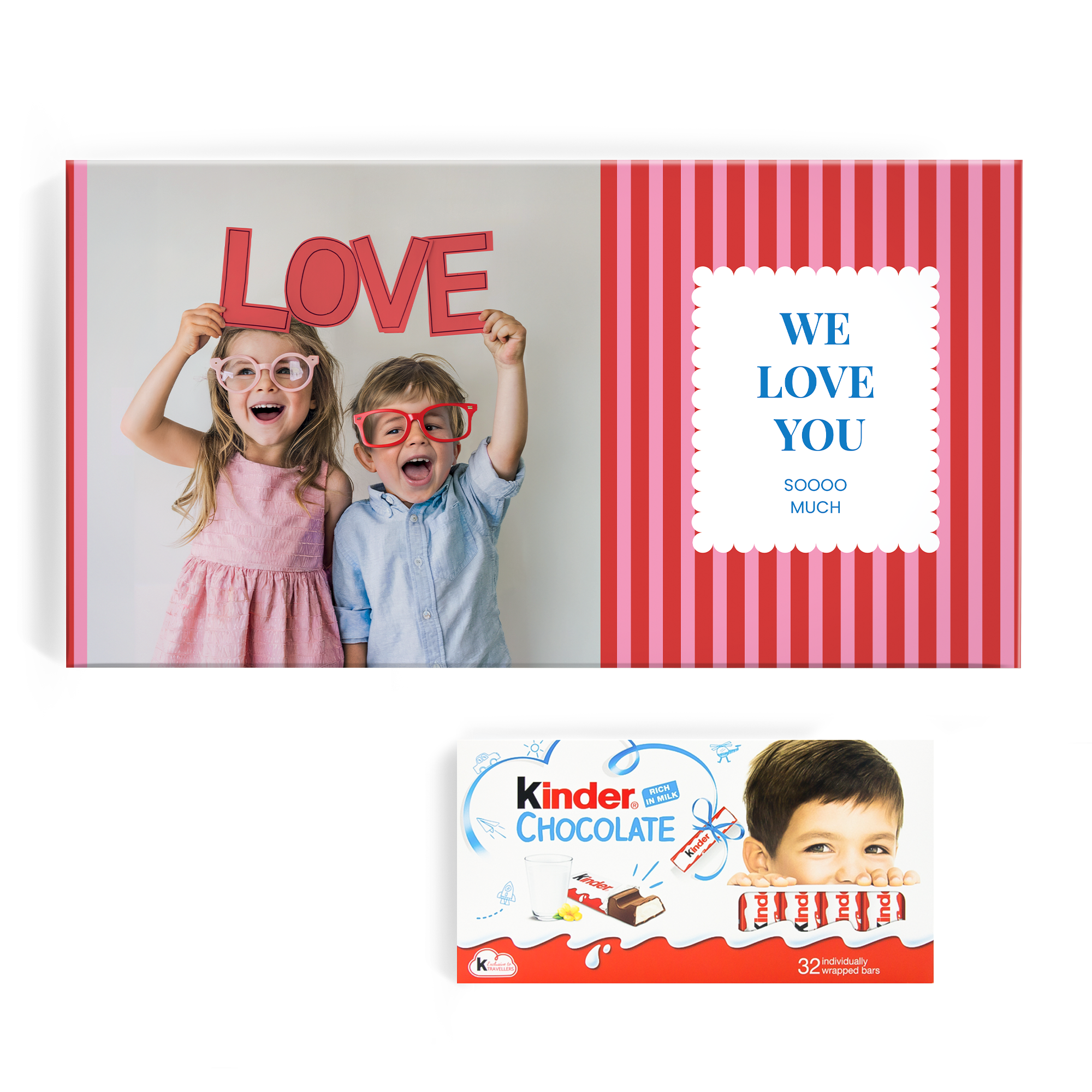 Personalised kinder chocolate 32 bars