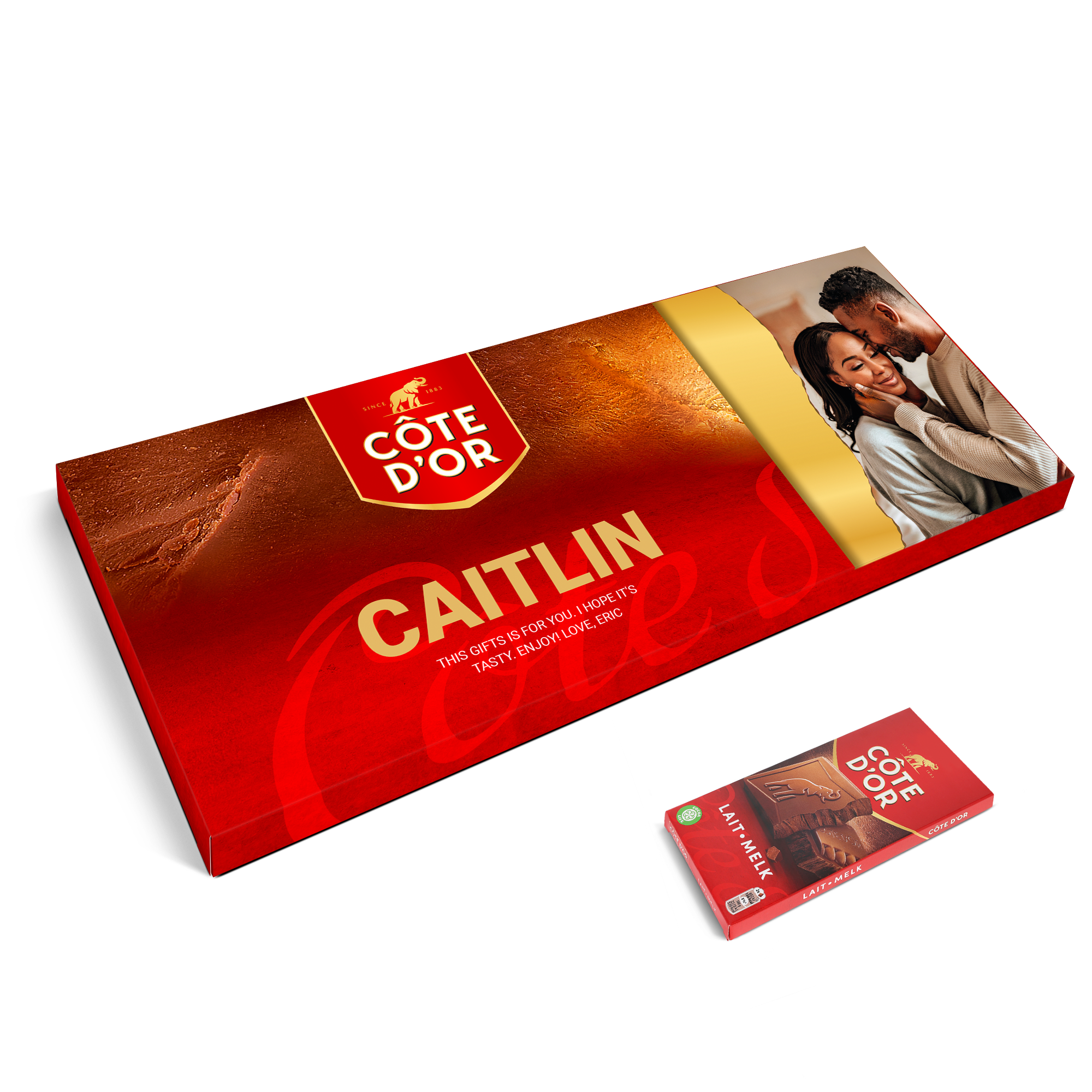 Personalised XXL Côte d'Or Belgian chocolate bar