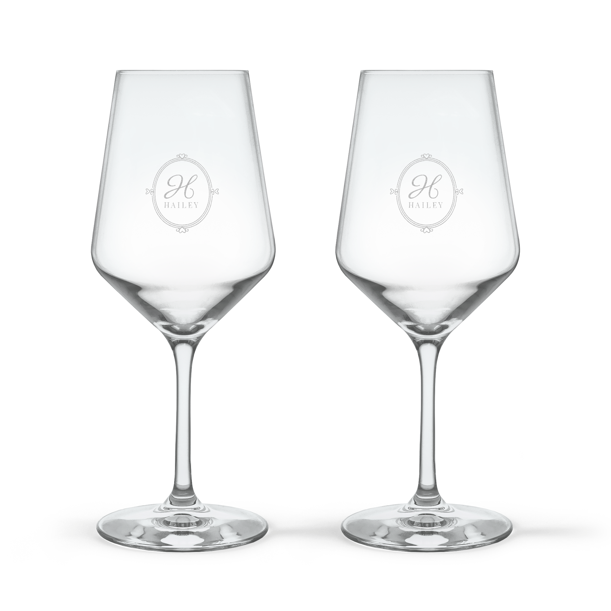 Personalised red wine glasses - Crystal glass - 2 pcs
