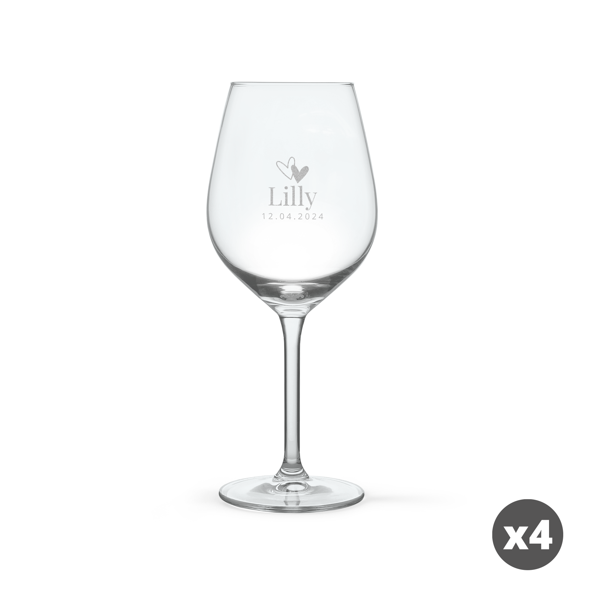 Personalised White Wine Glasses - 4 pcs