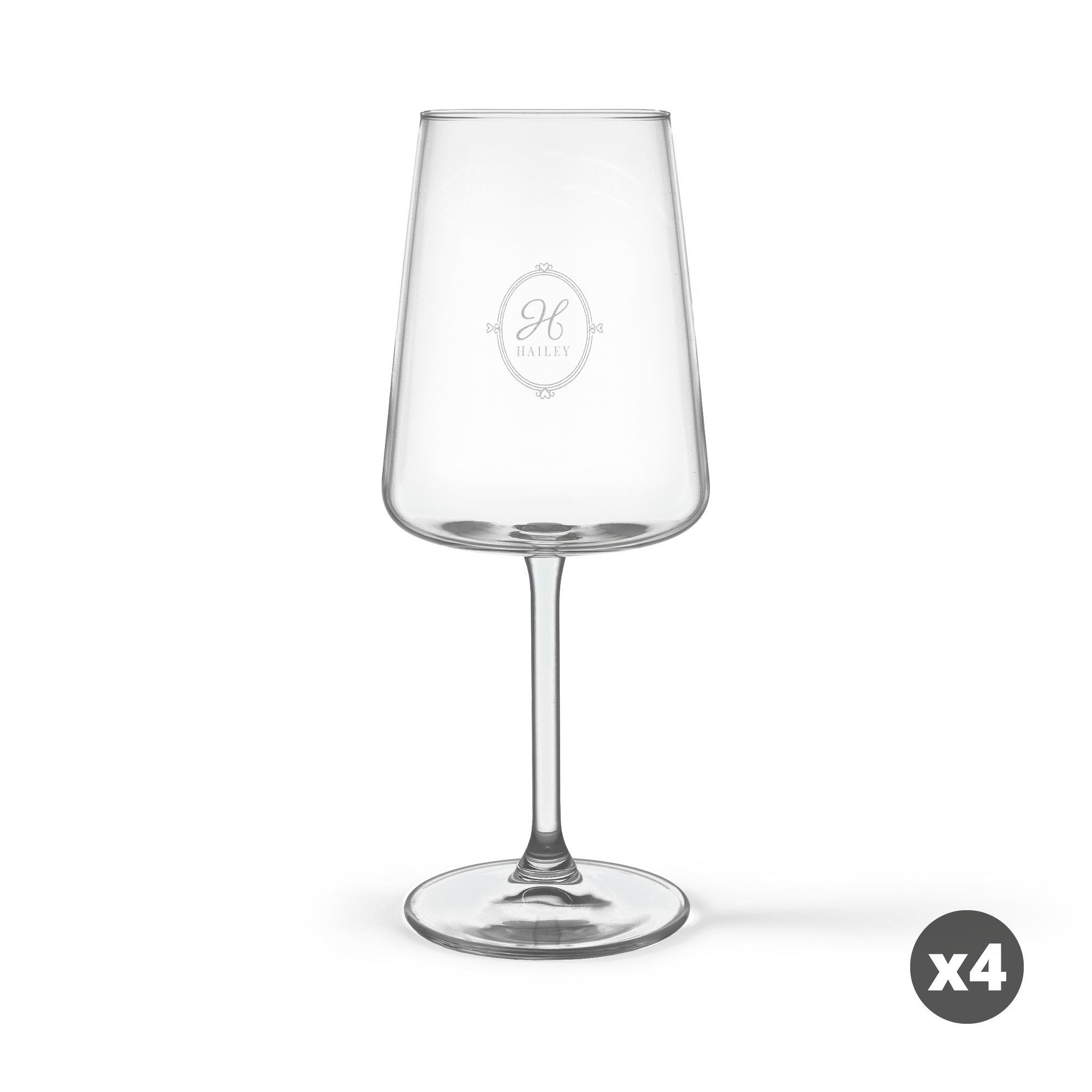 Personalised wine glass - Red - Luxury glass - 4 pcs